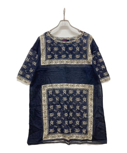 45rpm（45アールピーエム）45rpm (45アールピーエム) バンダナ柄ブラウス ネイビー 未使用品の古着・服飾アイテム