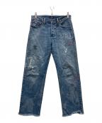 POLO RALPH LAURENポロ・ラルフローレン）の古着「ペイントデニムパンツ」｜インディゴ