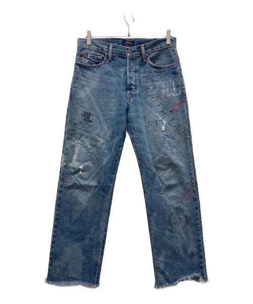 POLO RALPH LAUREN（ポロ・ラルフローレン）POLO RALPH LAUREN (ポロ・ラルフローレン) ペイントデニムパンツ インディゴ サイズ:26の古着・服飾アイテム
