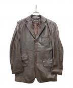 WAVESウェーブス）の古着「レザーテーラードジャケット」｜ブラウン