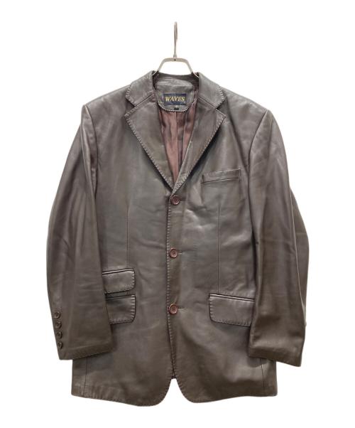 WAVES（ウェーブス）WAVES (ウェーブス) レザーテーラードジャケット ブラウン サイズ:Lの古着・服飾アイテム
