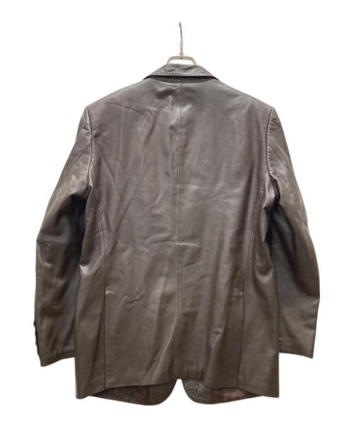 WAVES（ウェーブス）WAVES (ウェーブス) レザーテーラードジャケット ブラウン サイズ:Lの古着・服飾アイテム