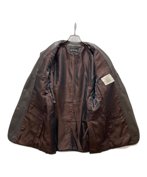 WAVES（ウェーブス）WAVES (ウェーブス) レザーテーラードジャケット ブラウン サイズ:Lの古着・服飾アイテム