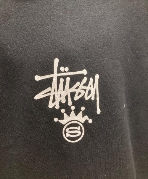 stussy（ステューシー）stussy (ステューシー) 裏起毛ロゴクラウンパーカー ブラック サイズ:Mの古着・服飾アイテム