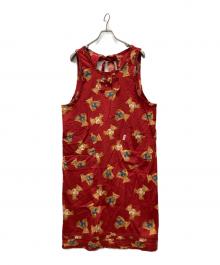 PINK HOUSE（ピンクハウス）の古着「ベアー柄エプロンワンピース」｜レッド