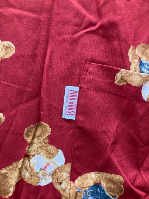 PINK HOUSE（ピンクハウス）PINK HOUSE (ピンクハウス) ベアー柄エプロンワンピース レッド サイズ:記載無しの古着・服飾アイテム