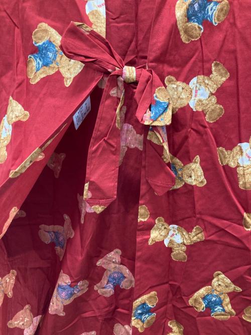 PINK HOUSE（ピンクハウス）PINK HOUSE (ピンクハウス) ベアー柄エプロンワンピース レッド サイズ:記載無しの古着・服飾アイテム