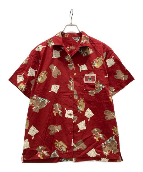 PINK HOUSE（ピンクハウス）PINK HOUSE (ピンクハウス) ベア柄半袖シャツ レッド サイズ:Lの古着・服飾アイテム