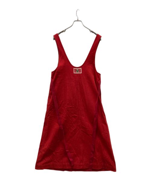 PINK HOUSE（ピンクハウス）PINK HOUSE (ピンクハウス) リボンノースリーブワンピース レッド サイズ:記載無しの古着・服飾アイテム