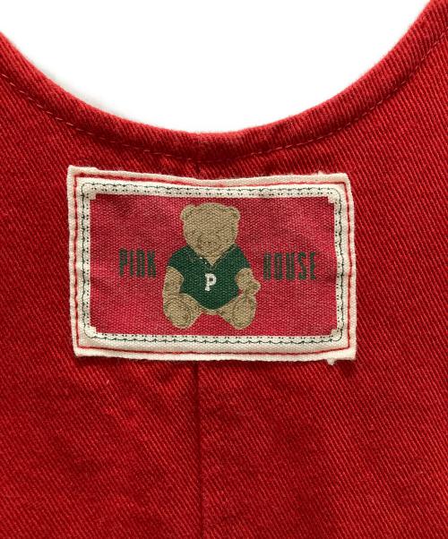 PINK HOUSE（ピンクハウス）PINK HOUSE (ピンクハウス) リボンノースリーブワンピース レッド サイズ:記載無しの古着・服飾アイテム