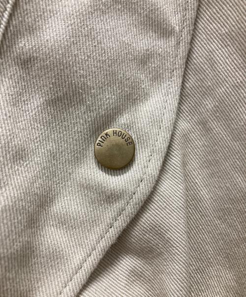 PINK HOUSE（ピンクハウス）PINK HOUSE (ピンクハウス) バックロゴプリントブルゾン ベージュ サイズ:Lの古着・服飾アイテム