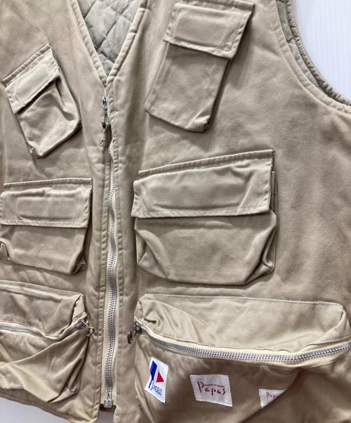 PAPAS（パパス）PAPAS (パパス) フィッシングベスト ベージュ サイズ:XLの古着・服飾アイテム