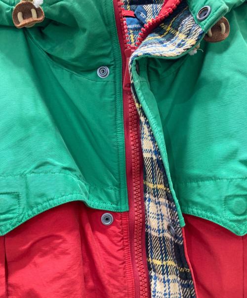 POLO RALPH LAUREN（ポロ・ラルフローレン）POLO RALPH LAUREN (ポロ・ラルフローレン) マウンテンパーカー グリーン×レッド サイズ:XXLの古着・服飾アイテム