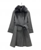 EPOCAエポカ）の古着「フォックスファー付アンゴラ混コート」｜グレー