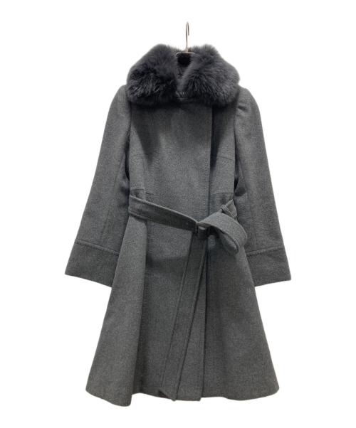 EPOCA（エポカ）EPOCA (エポカ) フォックスファー付アンゴラ混コート グレー サイズ:40の古着・服飾アイテム
