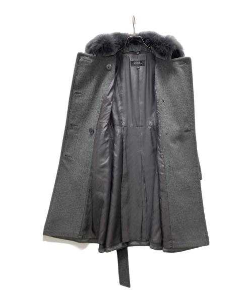 EPOCA（エポカ）EPOCA (エポカ) フォックスファー付アンゴラ混コート グレー サイズ:40の古着・服飾アイテム