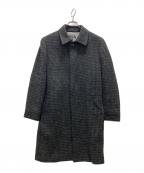 A.P.C.×Harris Tweedアーペーセー×ハリスツイード）の古着「千鳥柄ステンカラーコート」｜ブラック