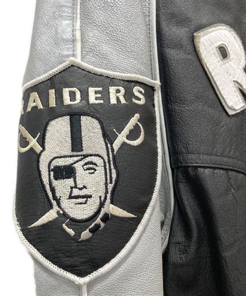 MONTANA TOONS（モンタナトゥーンズ）MONTANA TOONS (モンタナトゥーンズ) RAIDERS フリントストーン レザースタジャン ブラック サイズ:Lの古着・服飾アイテム
