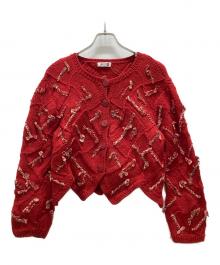 I.S. ISSEY MIYAKE（イッセイ ミヤケ）の古着「リボン ニットカーディガン」｜レッド