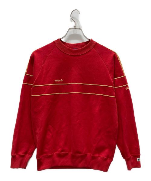adidas（アディダス）adidas (アディダス) デサント期クルーネックスウェット レッド サイズ:胸囲90 身長165の古着・服飾アイテム