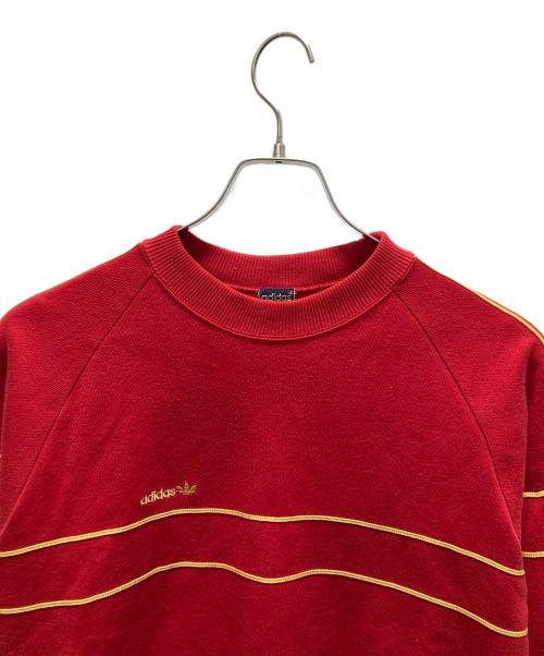 adidas（アディダス）adidas (アディダス) デサント期クルーネックスウェット レッド サイズ:胸囲90 身長165の古着・服飾アイテム