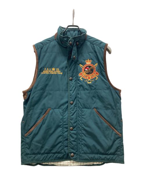POLO RALPH LAUREN（ポロ・ラルフローレン）POLO RALPH LAUREN (ポロ・ラルフローレン) ワッペン中綿ベスト グリーン サイズ:Mの古着・服飾アイテム