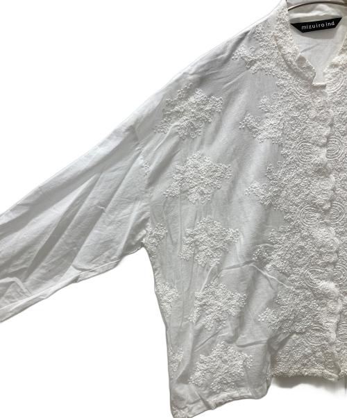 mizuiro-ind（ミズイロインド）mizuiro-ind (ミズイロインド) レースシャツ ホワイト サイズ:Freeの古着・服飾アイテム