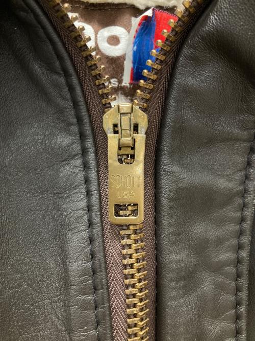 Schott（ショット）Schott (ショット) A-2レザーフライトジャケット ブラウン サイズ:42の古着・服飾アイテム