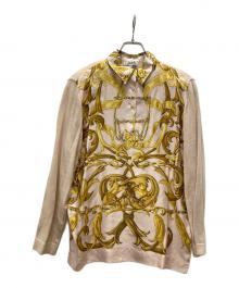 HERMES（エルメス）の古着「シルクスカーフ総柄 シャツ」｜ピンク