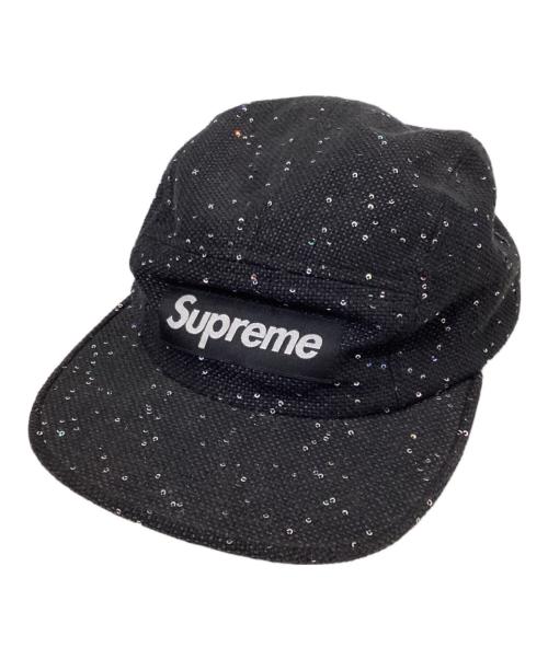 SUPREME（シュプリーム）SUPREME (シュプリーム) スパンコールキャンプキャップ ブラックの古着・服飾アイテム