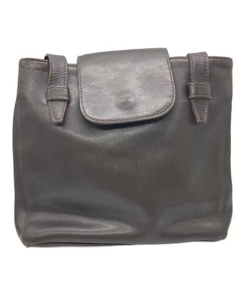 MaxMara（マックスマーラ）MaxMara (マックスマーラ) レザーショルダーバッグ ブラウンの古着・服飾アイテム