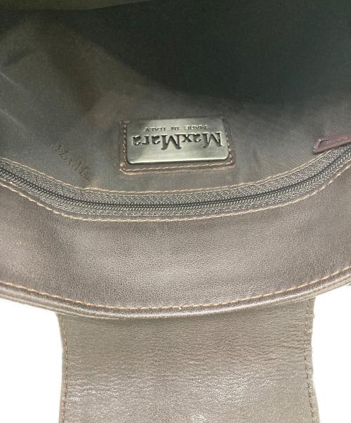 MaxMara（マックスマーラ）MaxMara (マックスマーラ) レザーショルダーバッグ ブラウンの古着・服飾アイテム