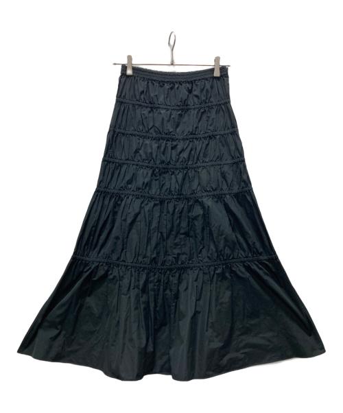 LOEFF（ロエフ）LOEFF (ロエフ) シャンブレー タフタ ギャザースカート ブラックの古着・服飾アイテム
