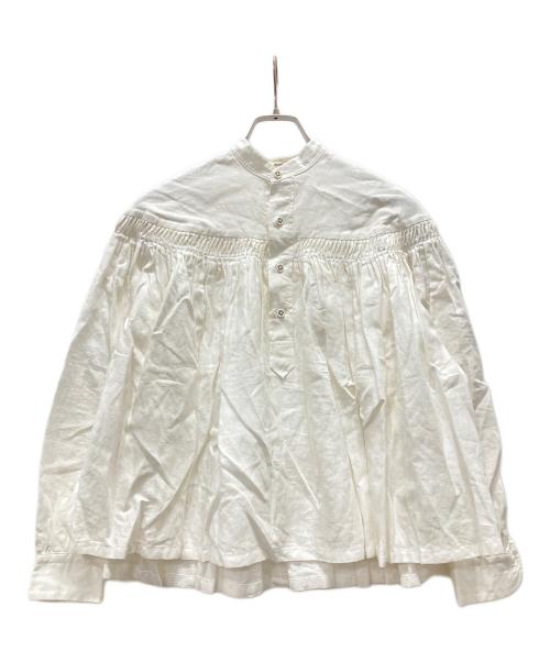 SCYE（サイ）SCYE (サイ) リネンタックブラウス/Linen Tucked Half Placket Shirt ホワイト サイズ:Sの古着・服飾アイテム