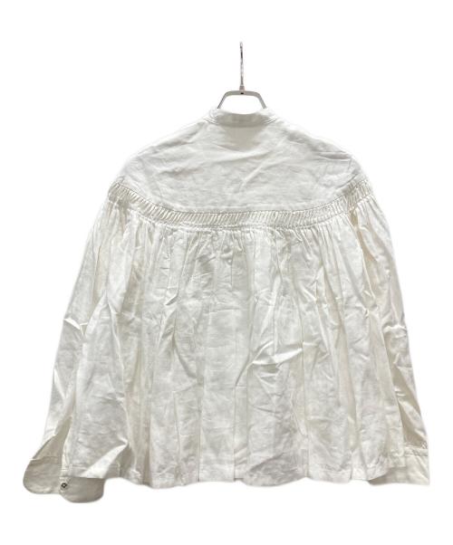 SCYE（サイ）SCYE (サイ) リネンタックブラウス/Linen Tucked Half Placket Shirt ホワイト サイズ:Sの古着・服飾アイテム