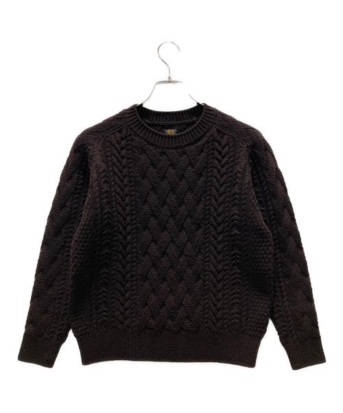 BATONER（バトナ―）BATONER (バトナ―) UNITED ARROWS (ユナイテッドアローズ) ケーブルニット ブラウン サイズ:Fの古着・服飾アイテム