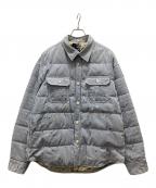 VISVIMビズビム）の古着「HELLION DOWN JKT DMGD/ストライプダウンジャケット」｜スカイブルー×ホワイト