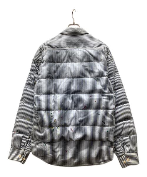 VISVIM（ビズビム）VISVIM (ビズビム) HELLION DOWN JKT DMGD/ストライプダウンジャケット スカイブルー×ホワイト サイズ:3の古着・服飾アイテム