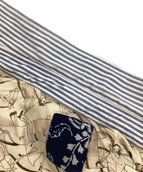 VISVIM（ビズビム）VISVIM (ビズビム) HELLION DOWN JKT DMGD/ストライプダウンジャケット スカイブルー×ホワイト サイズ:3の古着・服飾アイテム