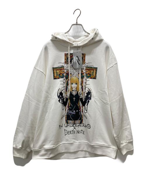 Underground（アンダーグラウンド）UNDERGROUND (アンダーグラウンド) デスノート (デスノート) プリントパーカー ホワイト サイズ:４４ 未使用品の古着・服飾アイテム