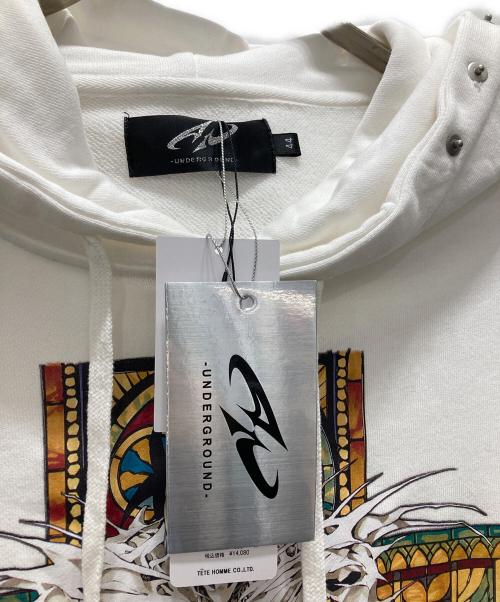 Underground（アンダーグラウンド）UNDERGROUND (アンダーグラウンド) デスノート (デスノート) プリントパーカー ホワイト サイズ:４４ 未使用品の古着・服飾アイテム