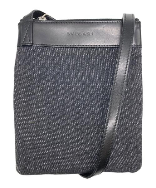 BVLGARI（ブルガリ）BVLGARI (ブルガリ) ロゴマニアショルダーバッグ グレー×ブラックの古着・服飾アイテム