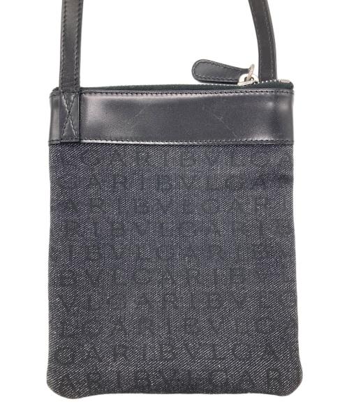 BVLGARI（ブルガリ）BVLGARI (ブルガリ) ロゴマニアショルダーバッグ グレー×ブラックの古着・服飾アイテム