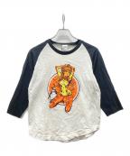 URBAN RESEARCH×THE×Rockin'Jelly Beanアーバンリサーチ×ザ×ロッキンジェリービーン）の古着「エヴァ ラグランカットソー」｜ブラック×ホワイト