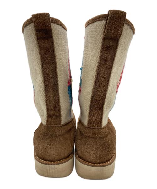 modernwork（モダンワーク）modernwork (モダンワーク) TRUJILLO'S (トルフィリオス) チマヨ柄×スウェード切替ロングブーツ ブラウン サイズ:8の古着・服飾アイテム