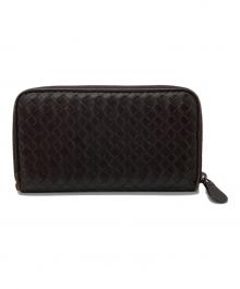 BOTTEGA VENETA（ボッテガベネタ）の古着「ラウンドジップ イントレ長財布」｜ブラウン