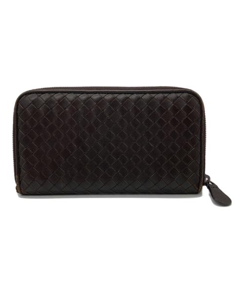 BOTTEGA VENETA（ボッテガベネタ）BOTTEGA VENETA (ボッテガベネタ) ラウンドジップ イントレ長財布 ブラウンの古着・服飾アイテム