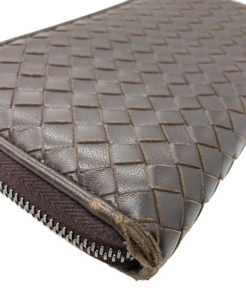 BOTTEGA VENETA（ボッテガベネタ）BOTTEGA VENETA (ボッテガベネタ) ラウンドジップ イントレ長財布 ブラウンの古着・服飾アイテム