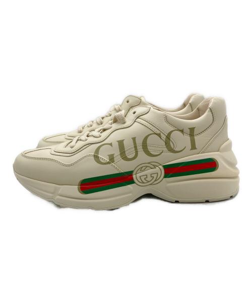 GUCCI（グッチ）GUCCI (グッチ) ライトンシェリーラインスニーカー ベージュ サイズ:24の古着・服飾アイテム