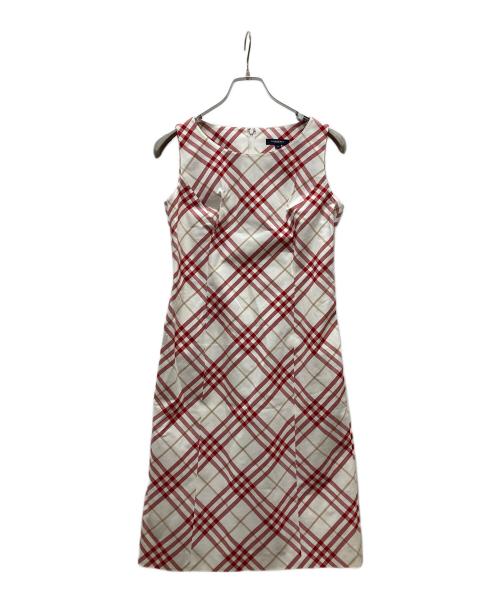 BURBERRY LONDON（バーバリーロンドン）BURBERRY LONDON (バーバリーロンドン) ノースリーブワンピース レッド サイズ:38の古着・服飾アイテム